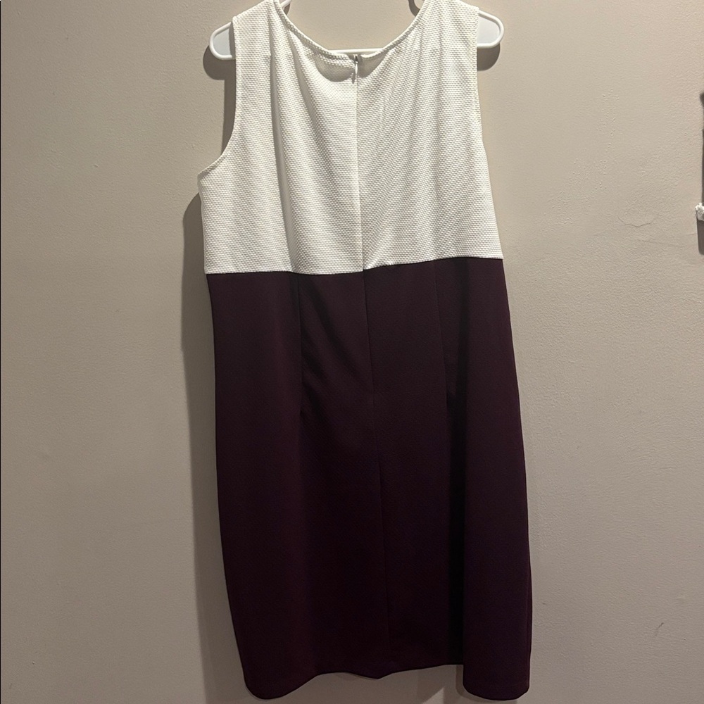 Maroon Dress with White Trim and maroon cropped blazer. Size 14W. - Picture 7 of 7